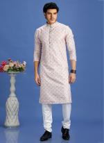 Cotton Peach Festival Wear Embroidery Work Kurta Pajama